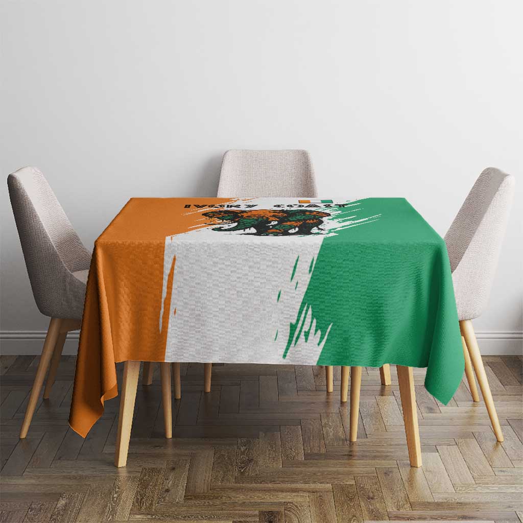Ivory Coast Tablecloth with Tribal Elephant and Paint Splash Design - Wonder Print Shop