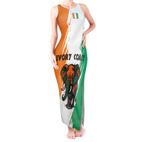 Ivory Coast Tank Maxi Dress with Tribal Elephant and Paint Splash Design - Wonder Print Shop