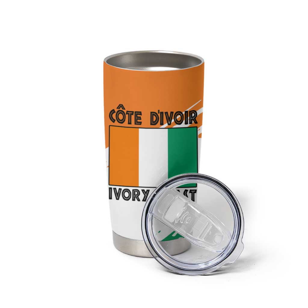 Ivory Coast Tumbler Cup with Tribal Elephant and Paint Splash Design - Wonder Print Shop