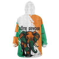 Ivory Coast Wearable Blanket Hoodie with Tribal Elephant and Paint Splash Design - Wonder Print Shop