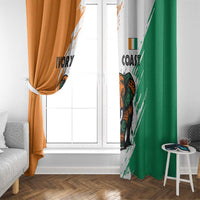 Ivory Coast Window Curtain with Tribal Elephant and Paint Splash Design - Wonder Print Shop