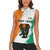 Ivory Coast Women Sleeveless Polo Shirt with Tribal Elephant and Paint Splash Design - Wonder Print Shop
