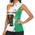 Ivory Coast Women Sleeveless Polo Shirt with Tribal Elephant and Paint Splash Design - Wonder Print Shop