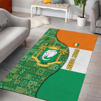 Ivory Coast Area Rug with Elephant Crest and Tribal Pattern Design - Wonder Print Shop