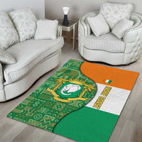 Ivory Coast Area Rug with Elephant Crest and Tribal Pattern Design - Wonder Print Shop