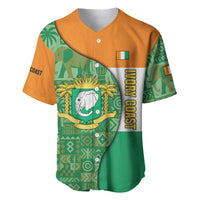 Ivory Coast Baseball Jersey with Elephant Crest and Tribal Pattern Design - Wonder Print Shop