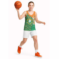 Ivory Coast Basketball Jersey with Elephant Crest and Tribal Pattern Design - Wonder Print Shop