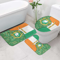 Ivory Coast Bathroom Set with Elephant Crest and Tribal Pattern Design - Wonder Print Shop