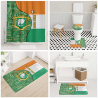 Ivory Coast Bathroom Set with Elephant Crest and Tribal Pattern Design - Wonder Print Shop