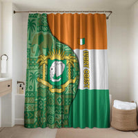 Ivory Coast Bathroom Set with Elephant Crest and Tribal Pattern Design - Wonder Print Shop