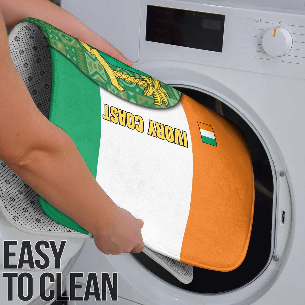 Ivory Coast Bathroom Set with Elephant Crest and Tribal Pattern Design - Wonder Print Shop