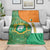 Ivory Coast Blanket with Elephant Crest and Tribal Pattern Design - Wonder Print Shop