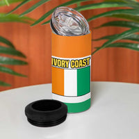 Ivory Coast 4 in 1 Can Cooler Tumbler with Elephant Crest and Tribal Pattern Design - Wonder Print Shop