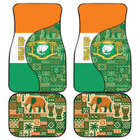 Ivory Coast Car Mats with Elephant Crest and Tribal Pattern Design - Wonder Print Shop
