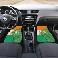Ivory Coast Car Mats with Elephant Crest and Tribal Pattern Design - Wonder Print Shop