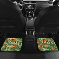 Ivory Coast Car Mats with Elephant Crest and Tribal Pattern Design - Wonder Print Shop