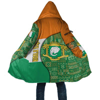 Ivory Coast Cloak with Elephant Crest and Tribal Pattern Design - Wonder Print Shop