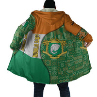 Ivory Coast Cloak with Elephant Crest and Tribal Pattern Design - Wonder Print Shop