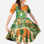 Ivory Coast Family Matching Off The Shoulder Long Sleeve Dress and Hawaiian Shirt with Elephant Crest and Tribal Pattern Design - Wonder Print Shop