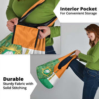 Ivory Coast Grocery Bag with Elephant Crest and Tribal Pattern Design - Wonder Print Shop