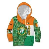 Ivory Coast Kid Hoodie with Elephant Crest and Tribal Pattern Design - Wonder Print Shop
