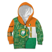 Ivory Coast Kid Hoodie with Elephant Crest and Tribal Pattern Design - Wonder Print Shop