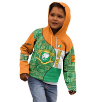 Ivory Coast Kid Hoodie with Elephant Crest and Tribal Pattern Design - Wonder Print Shop