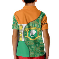 Ivory Coast Kid Polo Shirt with Elephant Crest and Tribal Pattern Design - Wonder Print Shop