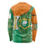 Ivory Coast Long Sleeve Shirt with Elephant Crest and Tribal Pattern Design - Wonder Print Shop
