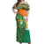 Ivory Coast Off Shoulder Maxi Dress with Elephant Crest and Tribal Pattern Design - Wonder Print Shop