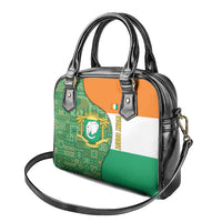 Ivory Coast Shoulder Handbag with Elephant Crest and Tribal Pattern Design - Wonder Print Shop