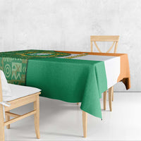 Ivory Coast Tablecloth with Elephant Crest and Tribal Pattern Design - Wonder Print Shop