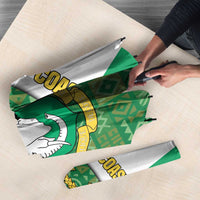 Ivory Coast Umbrella with Elephant Crest and Tribal Pattern Design - Wonder Print Shop