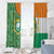 Ivory Coast Window Curtain with Elephant Crest and Tribal Pattern Design - Wonder Print Shop
