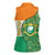 Ivory Coast Women Sleeveless Polo Shirt with Elephant Crest and Tribal Pattern Design - Wonder Print Shop