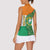 Ivory Coast Women Sleeveless Polo Shirt with Elephant Crest and Tribal Pattern Design - Wonder Print Shop