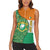 Ivory Coast Women Sleeveless Polo Shirt with Elephant Crest and Tribal Pattern Design - Wonder Print Shop