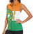 Ivory Coast Women Sleeveless Polo Shirt with Elephant Crest and Tribal Pattern Design - Wonder Print Shop