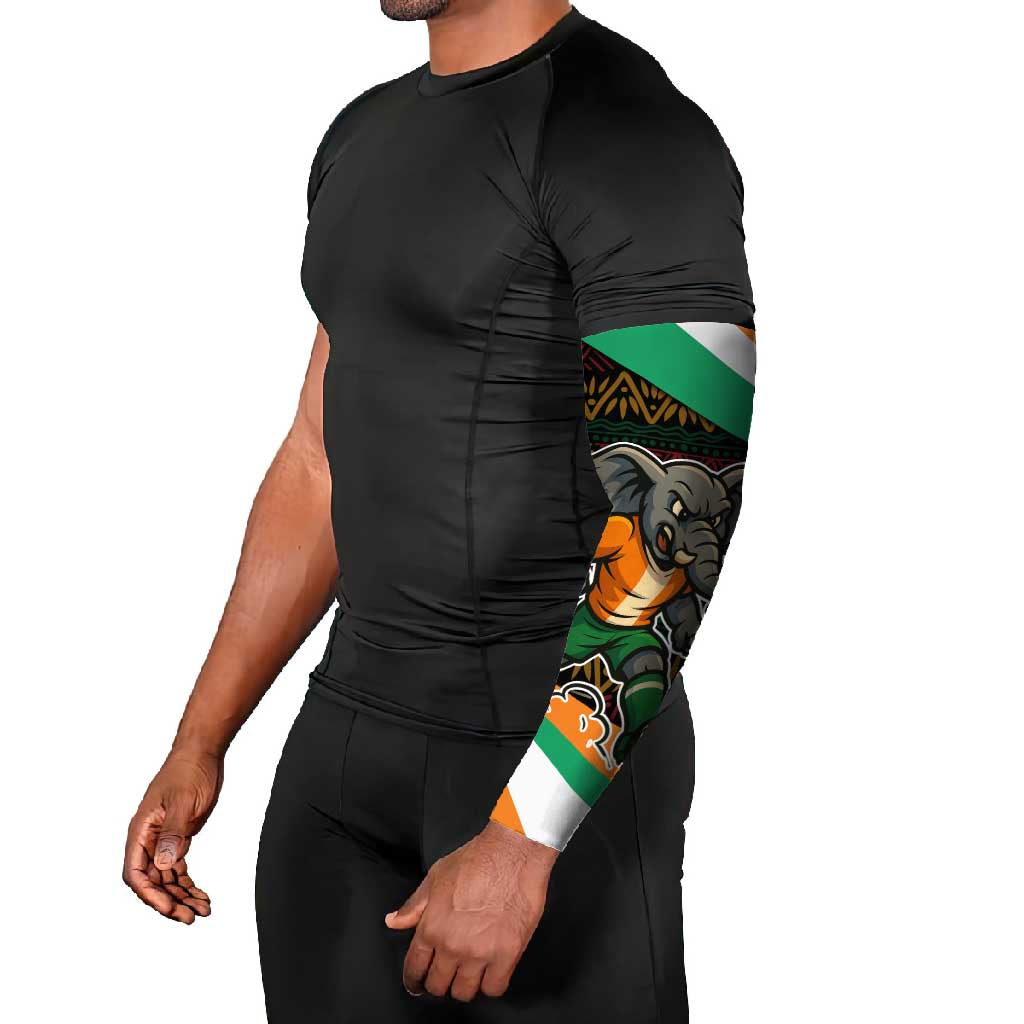 Ivory Coast Arm Sleeves with Soccer Elephant and Tribal Pattern Design - Wonder Print Shop