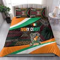 Ivory Coast Bedding Set with Soccer Elephant and Tribal Pattern Design - Wonder Print Shop
