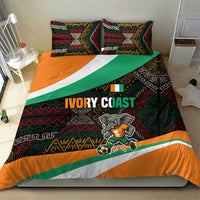 Ivory Coast Bedding Set with Soccer Elephant and Tribal Pattern Design - Wonder Print Shop