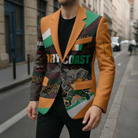 Ivory Coast Blazer with Soccer Elephant and Tribal Pattern Design - Wonder Print Shop