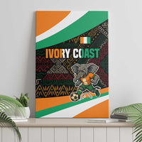 Ivory Coast Canvas Wall Art with Soccer Elephant and Tribal Pattern Design - Wonder Print Shop