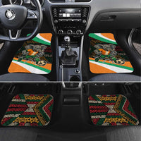 Ivory Coast Car Mats with Soccer Elephant and Tribal Pattern Design - Wonder Print Shop