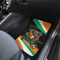 Ivory Coast Car Mats with Soccer Elephant and Tribal Pattern Design - Wonder Print Shop