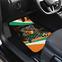 Ivory Coast Car Mats with Soccer Elephant and Tribal Pattern Design - Wonder Print Shop