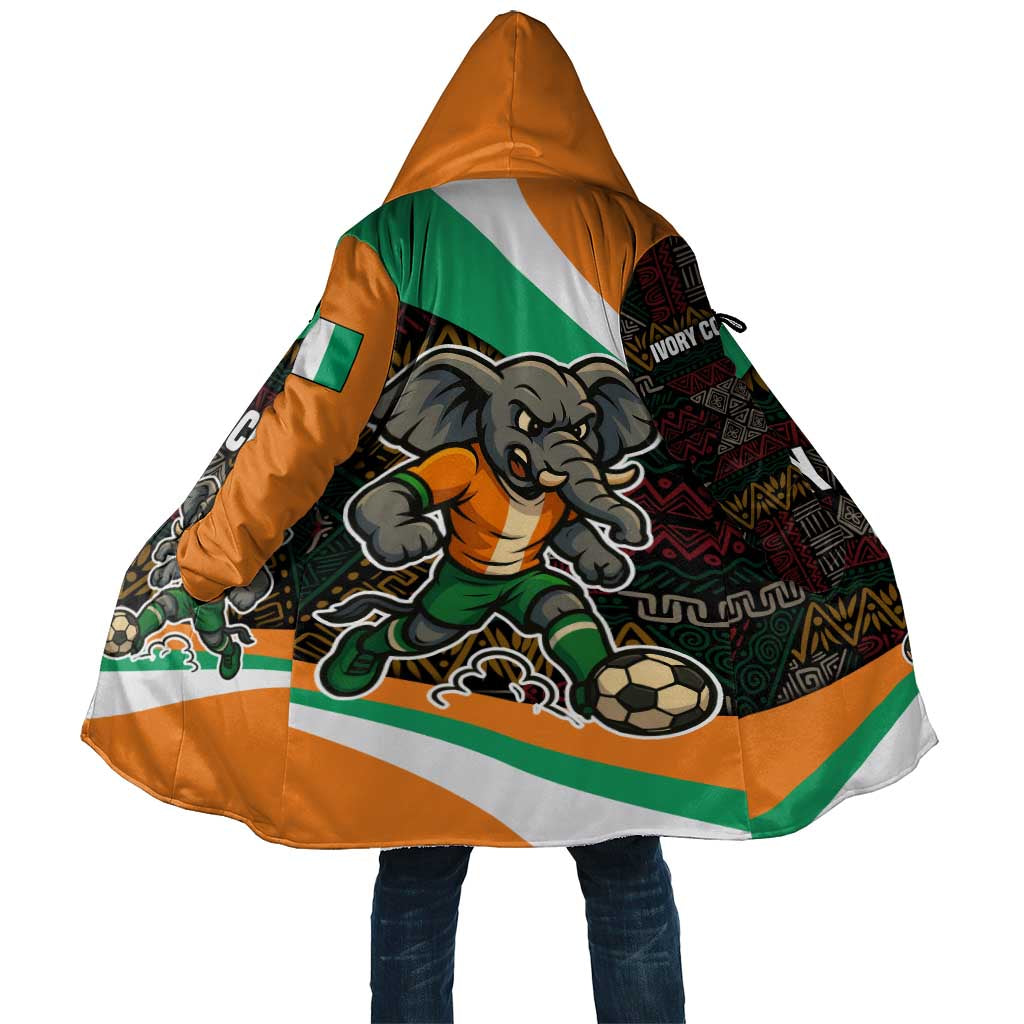 Ivory Coast Cloak with Soccer Elephant and Tribal Pattern Design - Wonder Print Shop