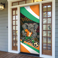 Ivory Coast Door Cover with Soccer Elephant and Tribal Pattern Design - Wonder Print Shop