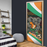 Ivory Coast Door Cover with Soccer Elephant and Tribal Pattern Design - Wonder Print Shop