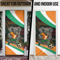 Ivory Coast Door Cover with Soccer Elephant and Tribal Pattern Design - Wonder Print Shop